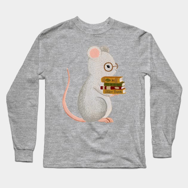 Reading Mouse Long Sleeve T-Shirt by annyamarttinen